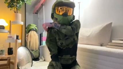 HALO  4 ANAL BLONDE WITH  MEGA DILDO -COSPLAY